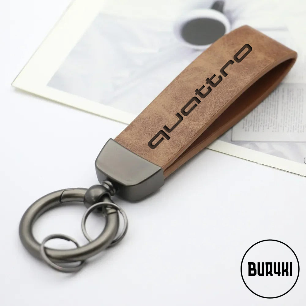 Audi Quattro Leather Keychain