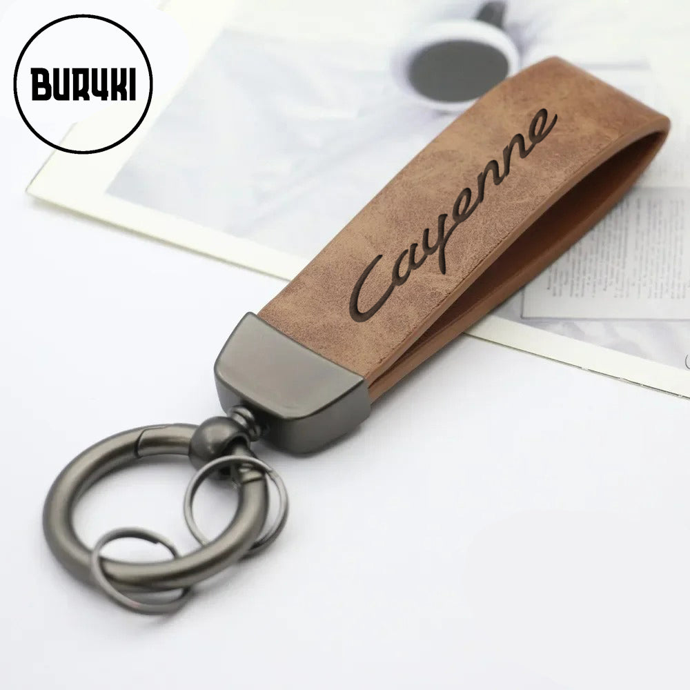 Porsche Cayenne Leather Keychain