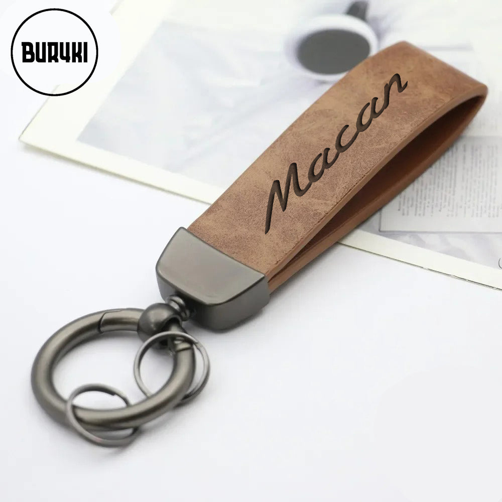 Porsche Macan Leather Keychain