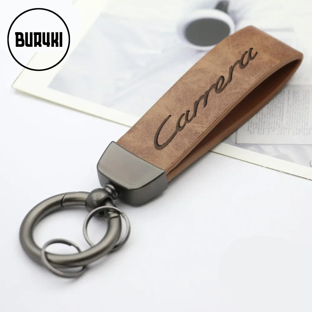 Porsche Carrera Leather Keychain