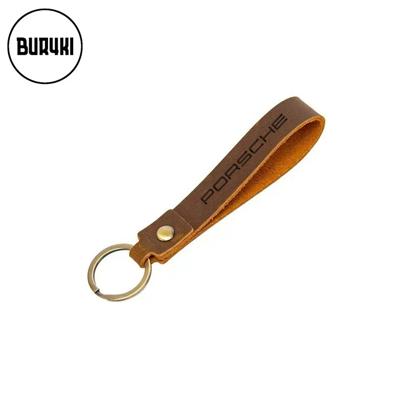 Porsche Leather Keychain