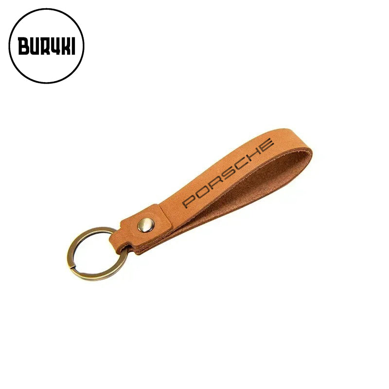 Porsche Leather Keychain
