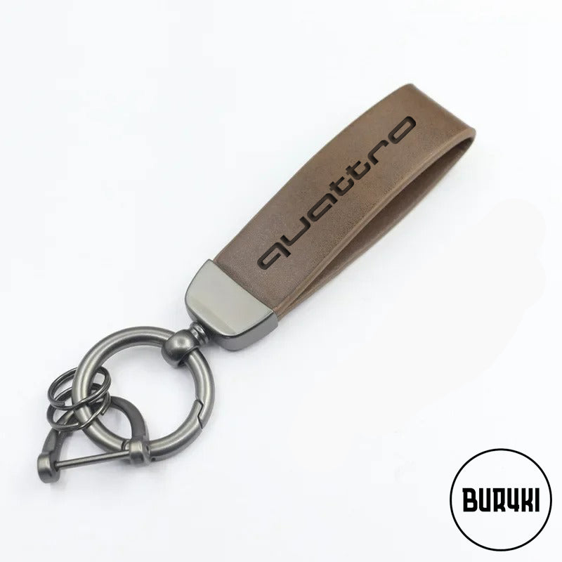 Audi Quattro Leather Keychain