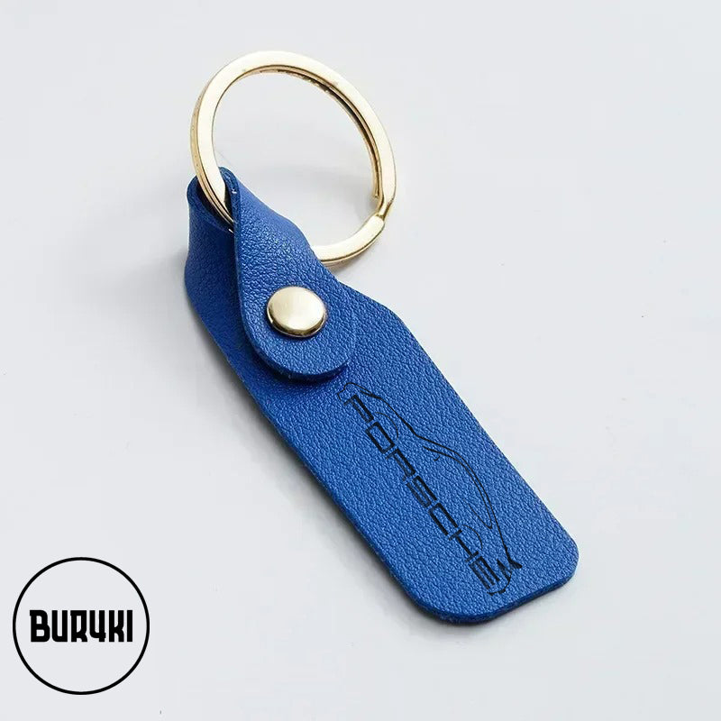 Porsche Leather Keychain