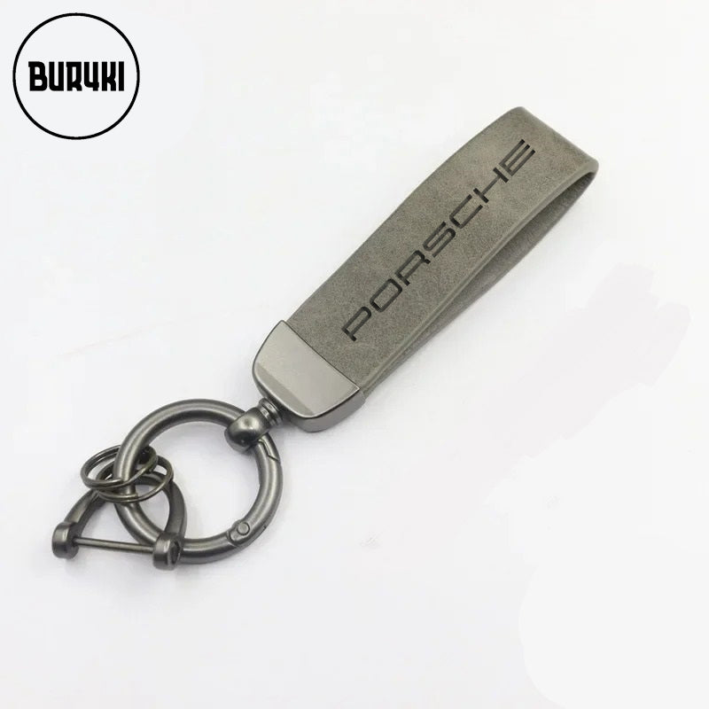 Porsche Leather Keychain