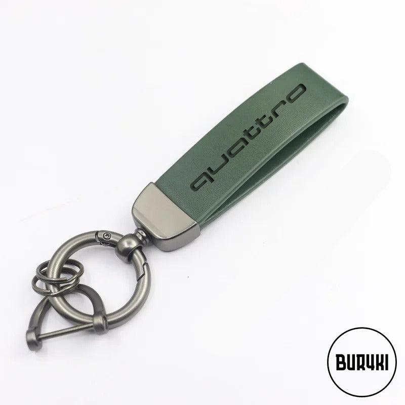 Audi Quattro Leather Keychain