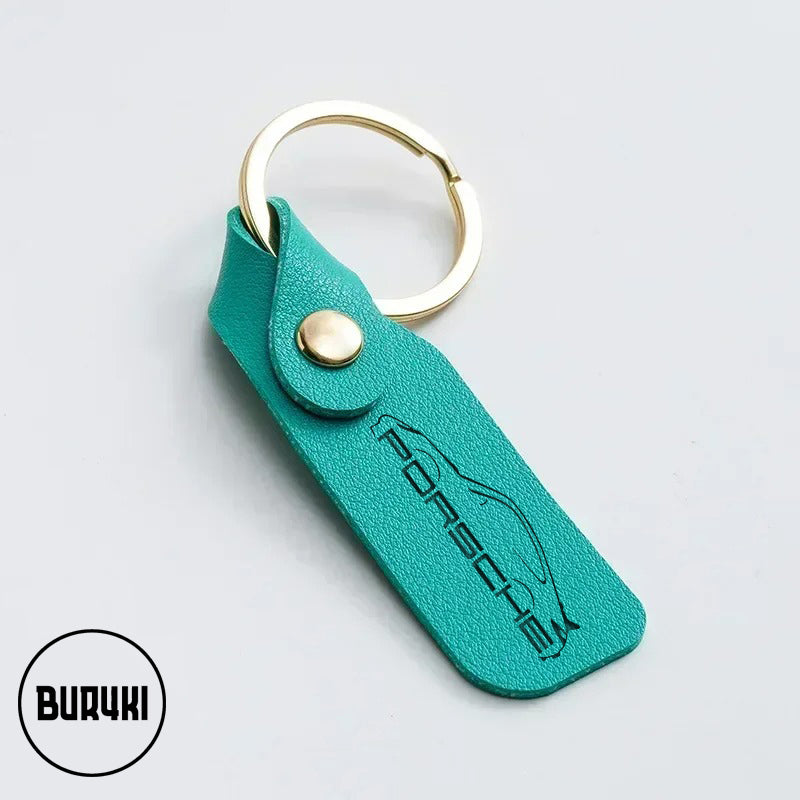 Porsche Leather Keychain