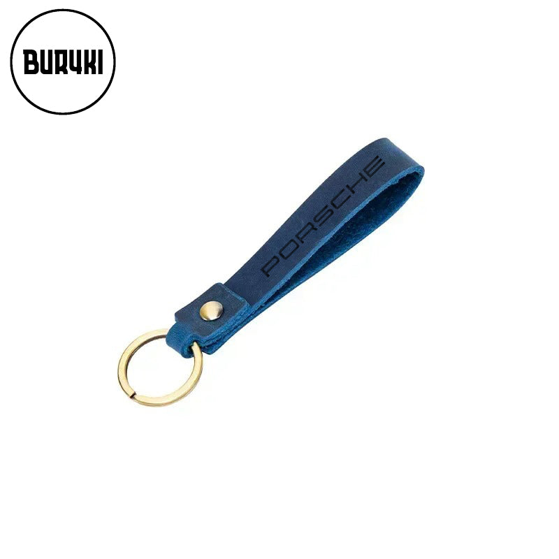 Porsche Leather Keychain