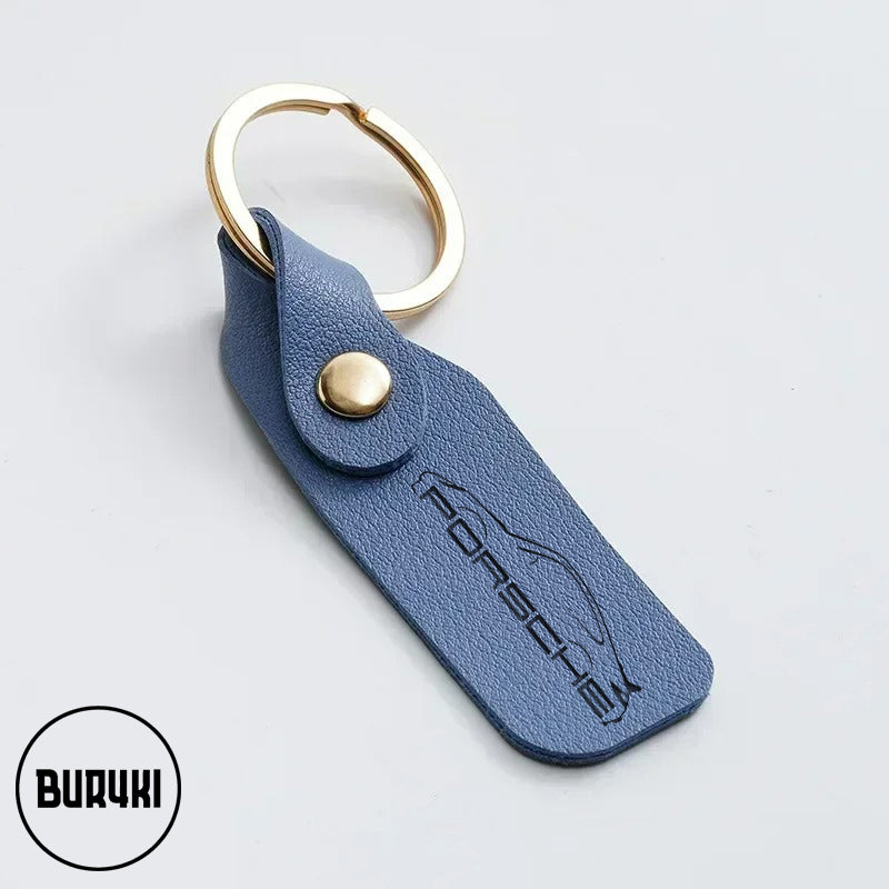 Porsche Leather Keychain