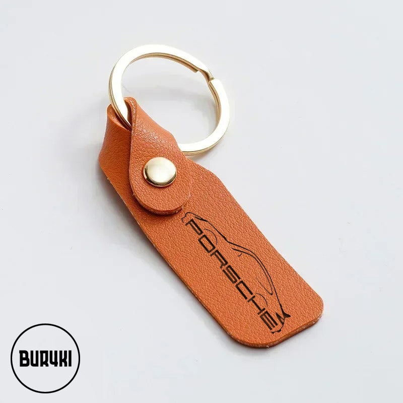 Porsche Leather Keychain