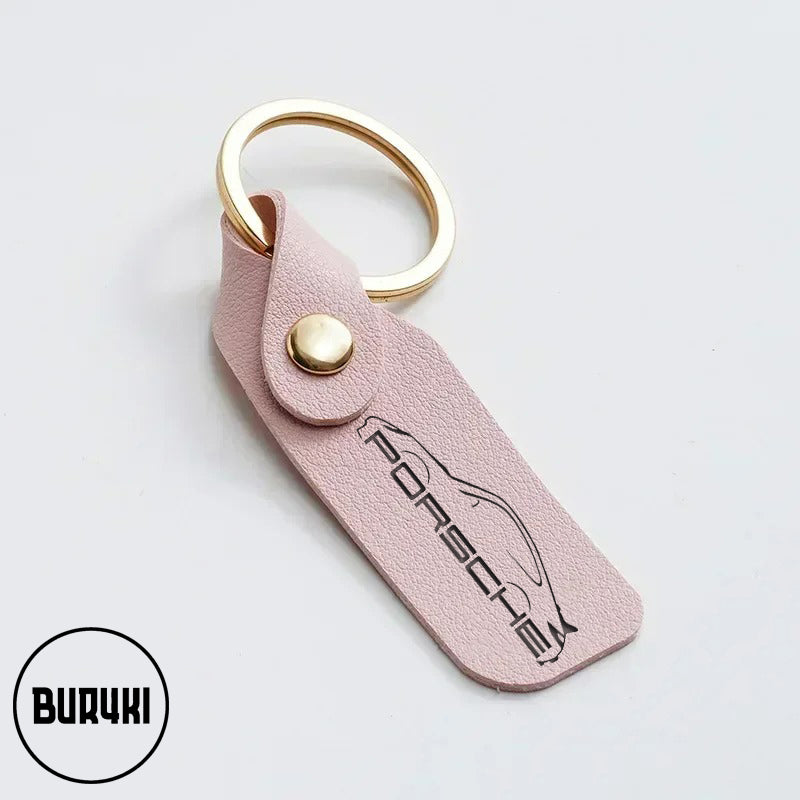 Porsche Leather Keychain