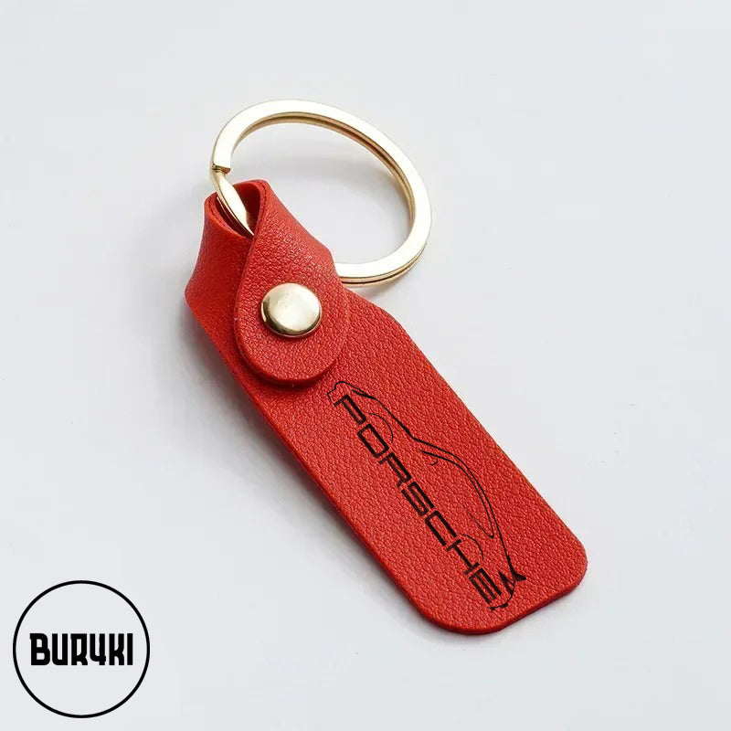 Porsche Leather Keychain