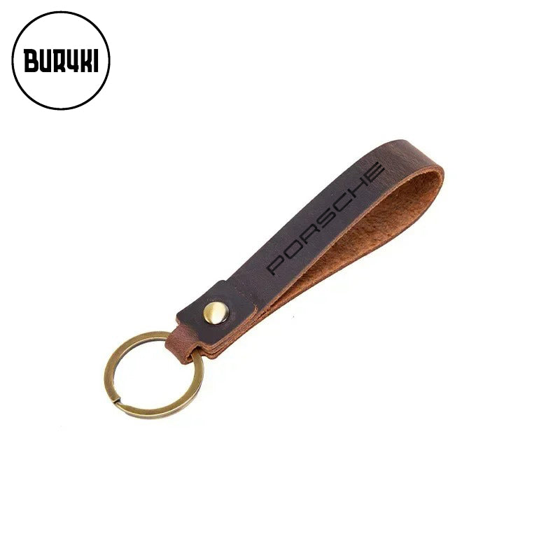 Porsche Leather Keychain